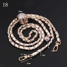 

Leather Handle Bag Strap Bag Gold Bead Ball Chain Adjustable Crossbody Portable Pearl Shoulder Strap Purse Accessories