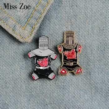 

Black Knight Enamel Pins Custom never-say-die Brooch Lapel Pin Shirt Bag Black Badge Flesh Wound Jewelry Gift Friends