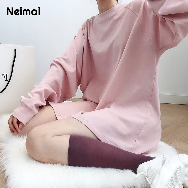 Neimai/Розовая Толстовка Kawaii Polerones Mujer 2019 корейский стиль Женская милая Осенняя