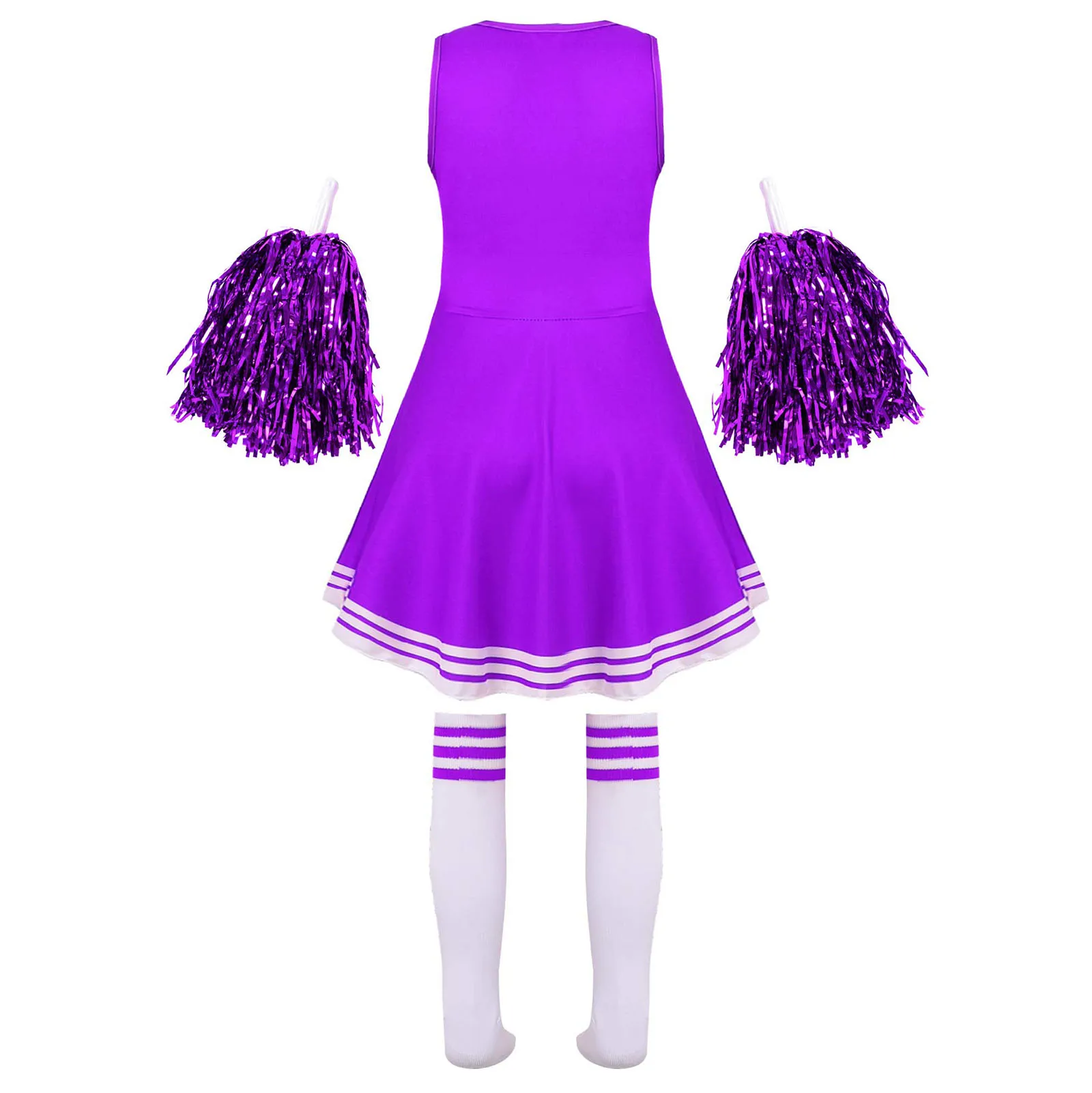 Kids clothing set, girls clothing set-Kid Girls Cheerleading Costumes, Uniform Letter Print Cosplay Roleplay Dress with Socks For School Girls Stage Performance Sets