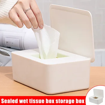 

Removable Tissue Storage Box Case Wet Wipes Dustproof organizer Dispenser Paper Towels Holder with Lid for Home Office Desk BS
