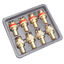 

8 Pcs RCA CMC Female Red White RCA Female Socket Chassis High Quality Phono Copper Plug Connector