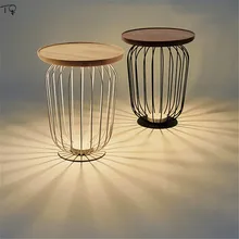 Скандинавские Ins роскошные твердой древесины беспроводной зарядки Вертикальный Торшер Led терраццо база гостиная чайный столик спальня прикроватный кабинет