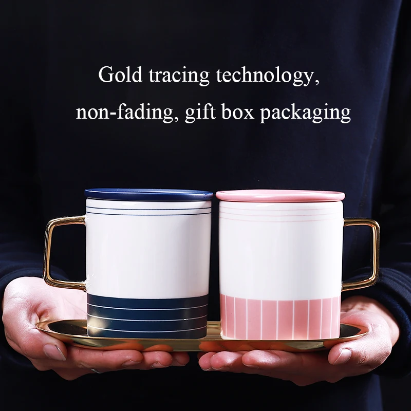 Горячая Распродажа, креативная кофейная чашка для мужчин и женщин, простая Крышка для чашки, скандинавские керамические кружки Ins