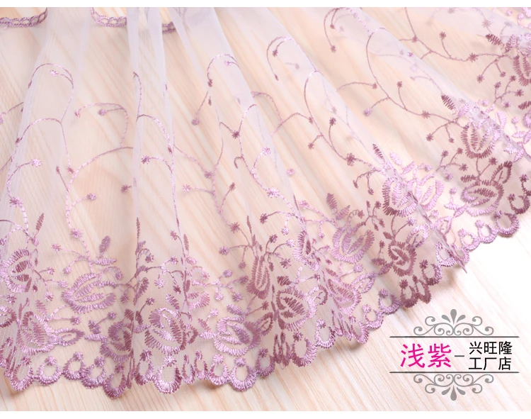 Lace Ribbon 1meter Flower Lace Trim Dress Wedding Lace Fabric Applique Baby DIY Embroidered Sewing Craft 25cm Width