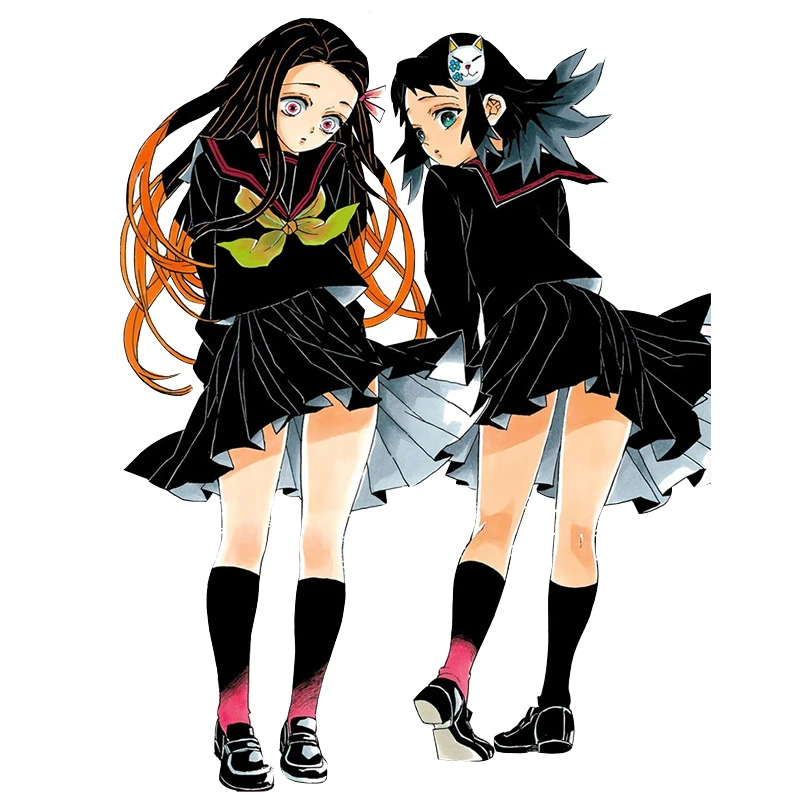Custom Made Anime Demon Slayer Kimetsu No Yaiba Cosplay Costume Kamado Nezuko Makomo Jk School Uniforms Sailor Suit Women Outfit Aliexpress