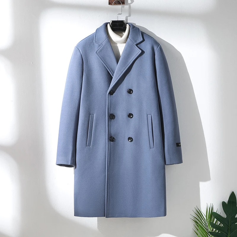 

2019 New Winter Woolen Coat Men Long Sections Woolen Coats Mens Pure Color Casual Fashion Jackets / Casual Men Overcoat