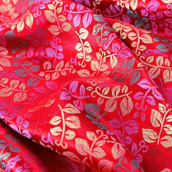 

500cm*114cm nylon brocade fabric antique cheongsam suit fabric children's cotton clothing imitation silk dress DIY fabric