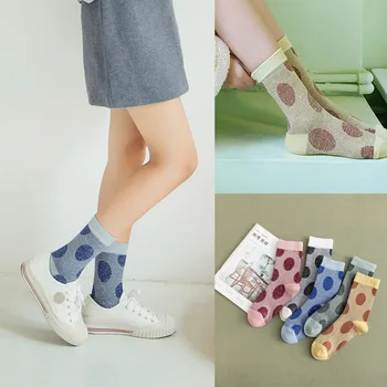 

Factory direct sales Women Girls Fashion Dot Print Cotton Middle Tube Stockings Are you sure not to buy it 2020 hot sale