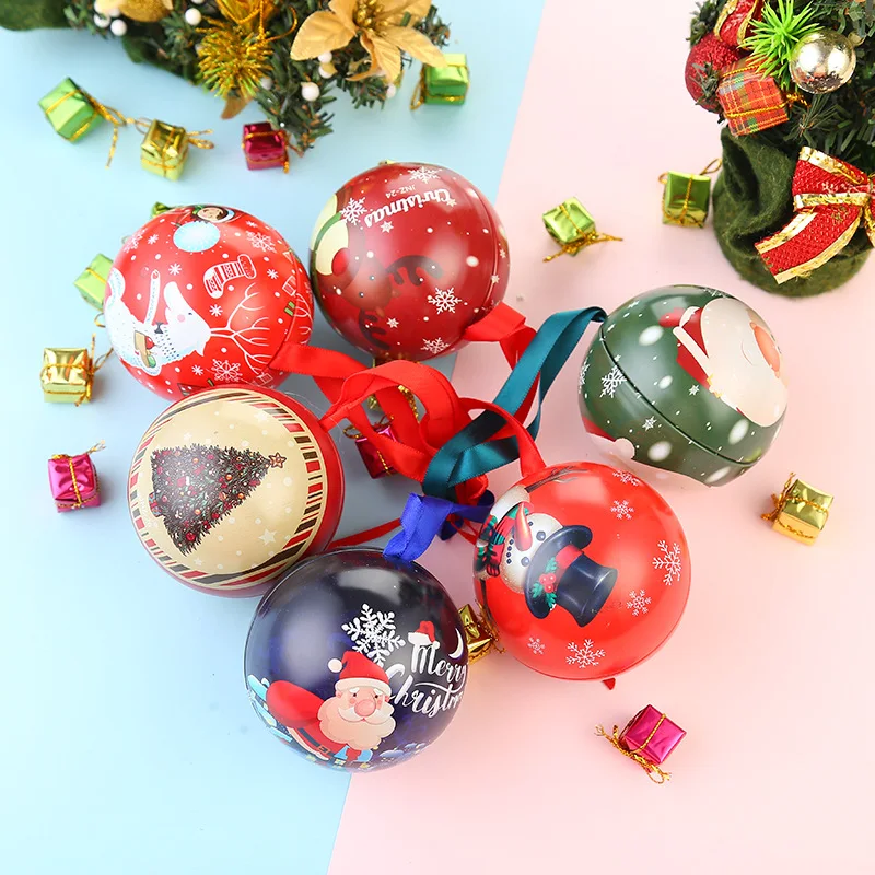 

1pcs Iron Christmas Candy Box Xmas Decorations Christmas Tree Ball Party Hanging Ornament For Home Gift Festive Party Supplies