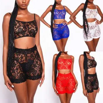 

Women Lingerie Deep V Neck Lace Jumpsuit Babydoll Sleepwear Underwear Bodysuit