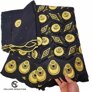

CS Dubai fabric yellow lace fabrics Swiss voile lace in Switzerland high end African lace Tissu Nigerian women scarf 5+2 yard