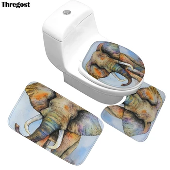 

Microfiber Bathroom Bath Mat Set 3pcs Animal Printed Modern Rug for Toilet Carpet Non Slip Bathroom Rug WC Mats Memory Foam Mat
