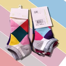 Цветные хлопковые носки с разноцветными сетчатыми узорами; женские носки средней высоты; Новинка; повседневные модные носки для скейтборда