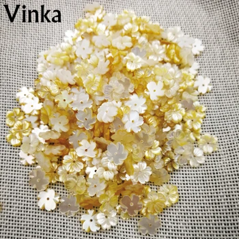 

New yellow saucer shell hand-carved natural shell flower fashion popular