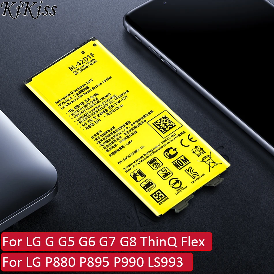 Батарея BL-42D1F BL-53QH BL-T3 BL-T32 BL-T39 BL-T41 BL-T8 FL-53HN LGIP-550N для LG P880 P895 P990 G G5 G6 G7 G8 ThinQ Flex LS993 |