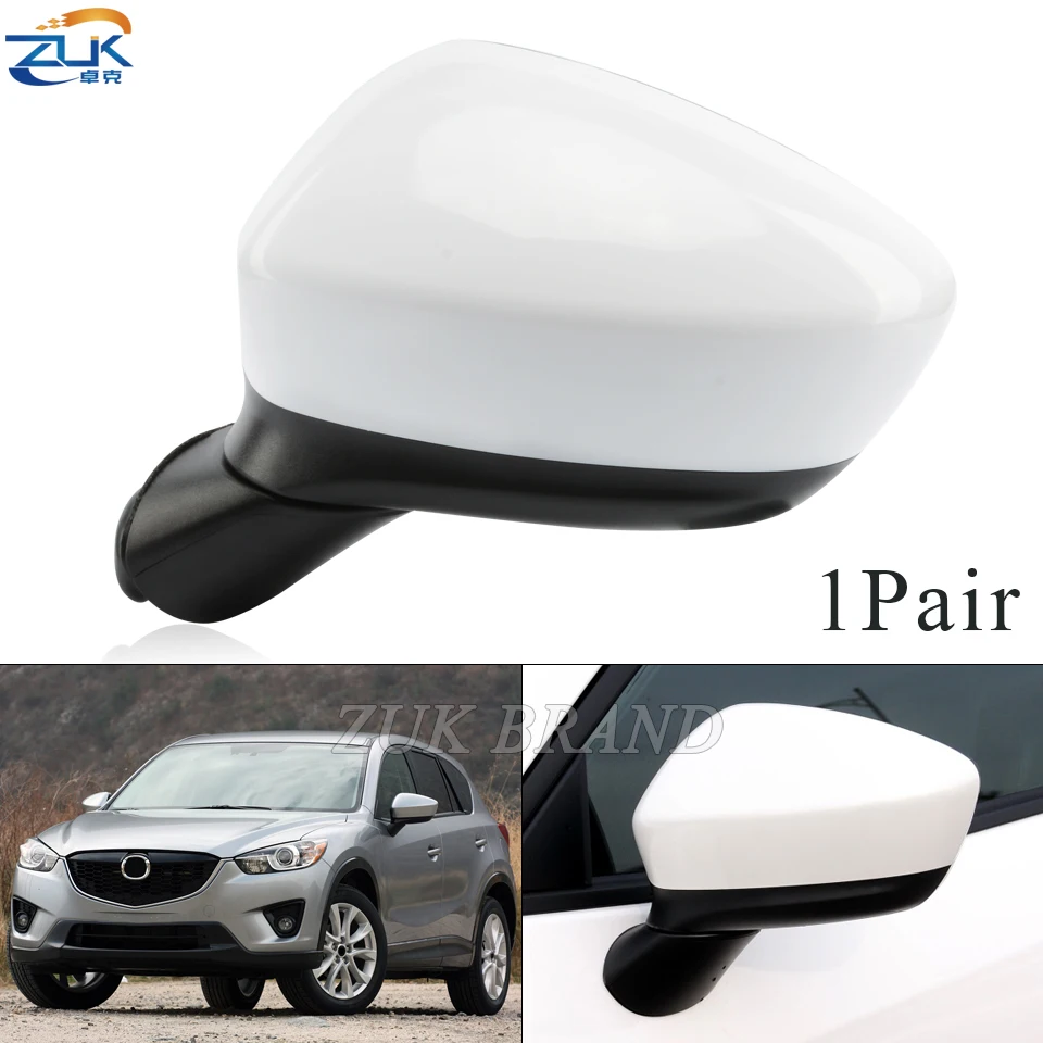 Zuk 2pcs 8pins Exterior Door Rearview Mirror Assy For Mazda Cx5 Cx5