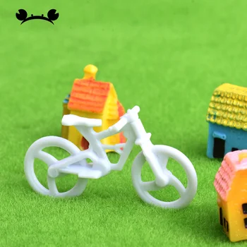 

10pcs Model Plastic Bicycle White Bike Model Train Layout Sand Table Architectural Display For Diorama Toys