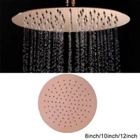 Cabezal Ducha Redondo Acero Inoxidable Ultrafino 8/10/12 Pulgadas Negro/Oro Rosa para Baño Moderno