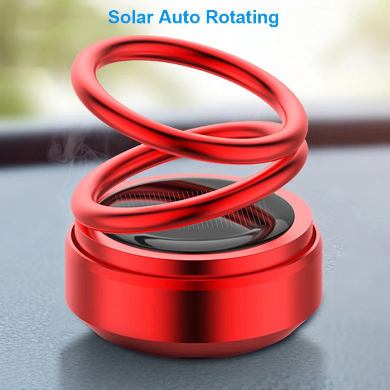 iphone charging stand Car Aromatherapy Air Freshener Double Rings Rotary Suspension Rotating Solar Auto Rotating Auto Diffuser Perfume Car Ornament cell phone holder for car