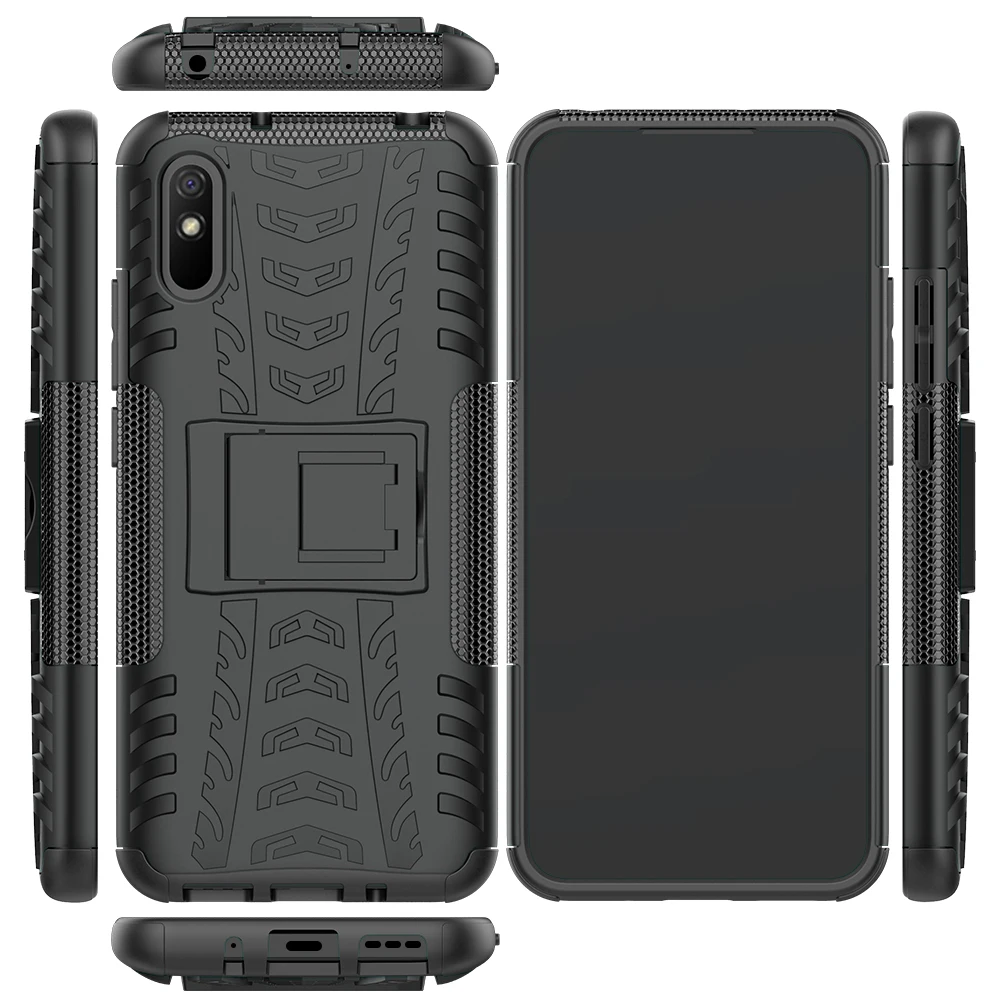 molle phone pouch for Xiaomi Redmi 9A Case Cover Armor Stand Holder Rugged Silicone Shockproof Bumper Case for Xiaomi Redmi 9A 9 A AT i cell phone pouch