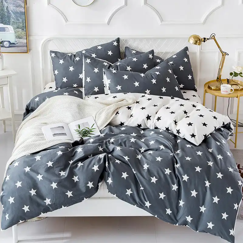 Letter Polka Dot Plaid Striped Little Star Bedding Set Queen Size