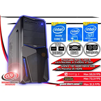 

Computer Gaming Pc job studio flat Intel Core i5 4 ° Gen 8 hard GB DDR3 120 hard GB + 1TB chart HD 4400 Win10