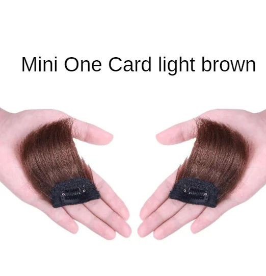 Hair Bun Clip False Bangs Synthetic Pads In One Piece Invisable Seamless Lining of Natural Cover Top Hairpiece Accessories Tools light brown 10CM