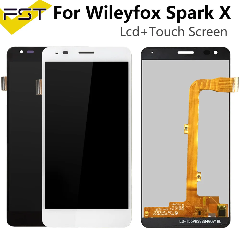 Ceny Czarny biały dla Wileyfox Spark X pełny panel wyświetlacza lcd ekran montaż digitizera ekranu dotykowego dla Wileyfox Spark X lcd + narzędzia