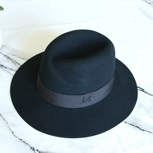 Classical Black Wide Brim Women Hat Wool Fedora Hat Ladies Panama Cloche Hat  for Wedding Dress Derby Church Hats Warm - AliExpress