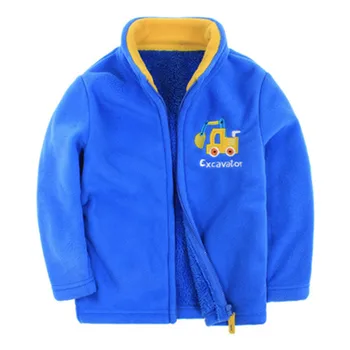 

2-10 Years 2020 Spring&Autumn Children Kids Girl Warm Outerwear Boys Fleece Velvet Coat with Thick Winter Cartoon Fleece Jacket