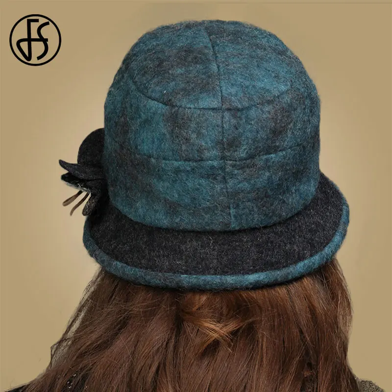 FS осенне зимние теплые шапки для элегантных женщин модная шерстяная фетровая