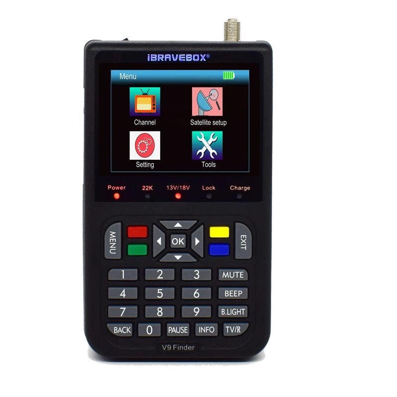 Satellite Detector,KKnoon Satellite Signal Finder DVB-S2 V8 Digital Satellite Finder with 3.5 inch LCD Digital Display Satellite Signal Strength Detector with 6000 Channels TV and Radio Programmable