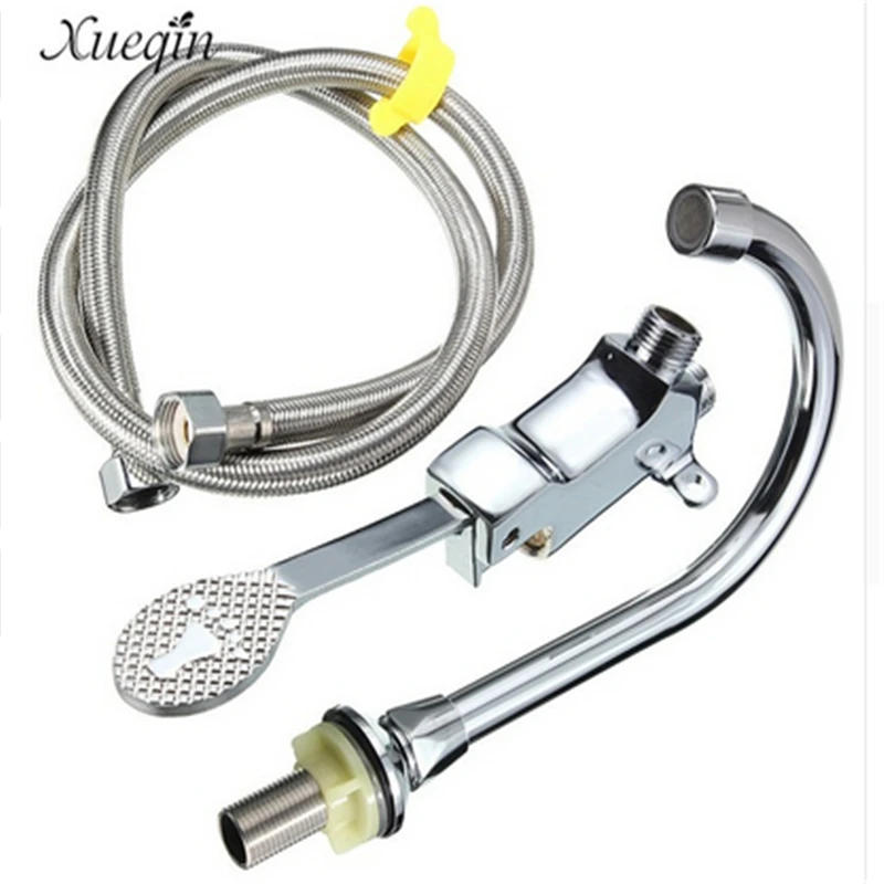 

Contemporary Cold Water Single Holder Single Hole Basin Faucets Water Taps With Foot Plate And 1Meter Flexible Hose