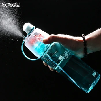 

400/600ML Plastic Spray Cool Summer Sport Water Bottle Leak Proof Seal Portable Gourde Climbing Outdoor Bike My Water Bottles
