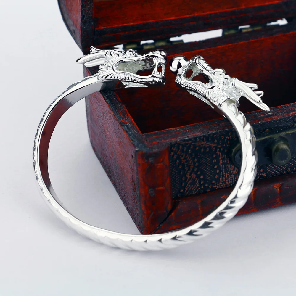 Мода 925 серебряный браслет дракона. Новое поступление завязывается для Дракона мужской браслет аксессуары ювелирное изделие дракон подарок