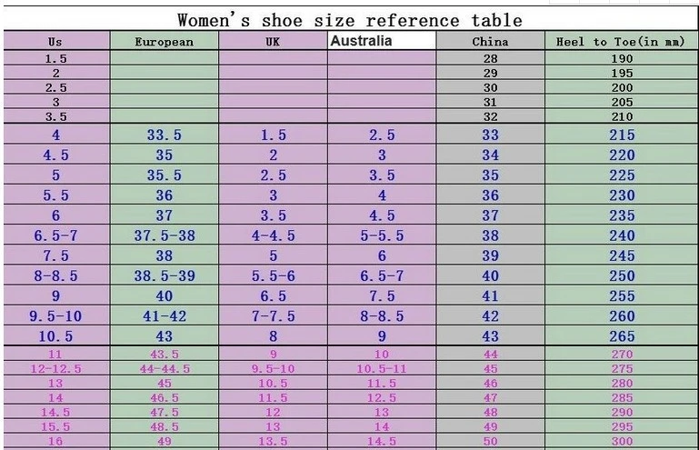 Schoenmaat Conversie Tafel| | - AliExpress