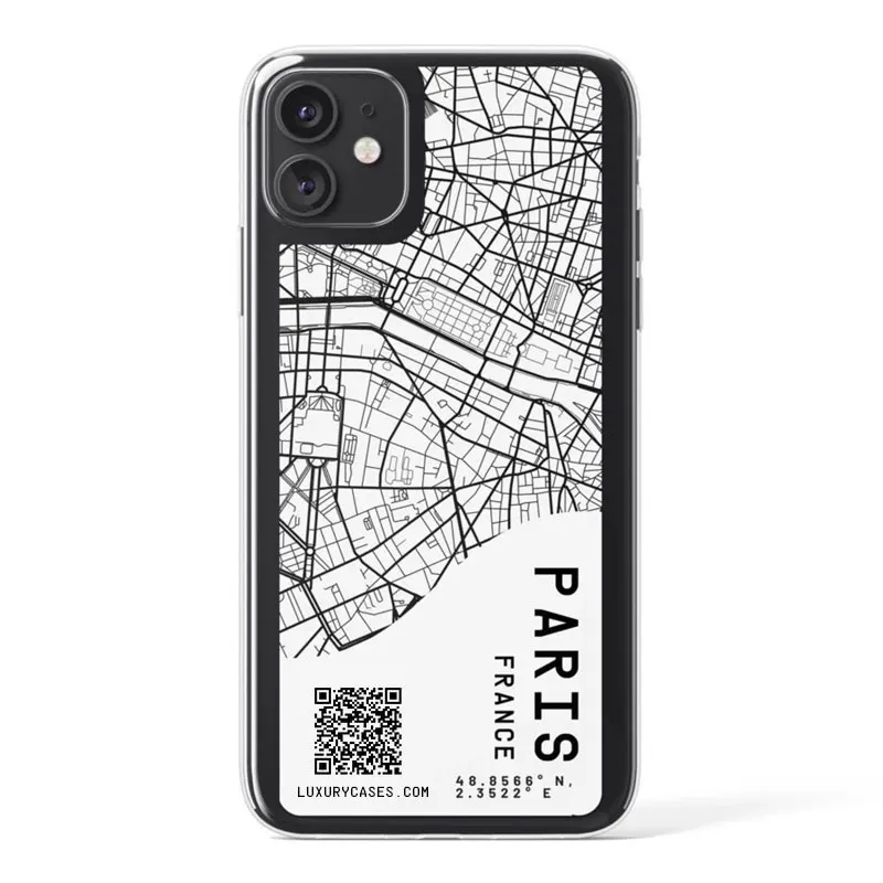 Ins эксклюзивный чехол для телефона с картой города для iPhone 11Pro Max 6 7 8 Plus X XR XS Max Sketch Letter Прозрачный мягкий силиконовый чехол s