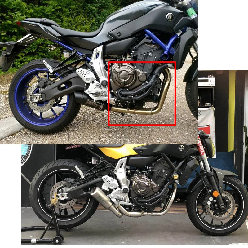Полная система для Yamaha fzfz07 мотоцикл Заголовок выхлопной трубы слипоны 51 мм Глушитель со съемным дБ убийца из нержавеющей стали