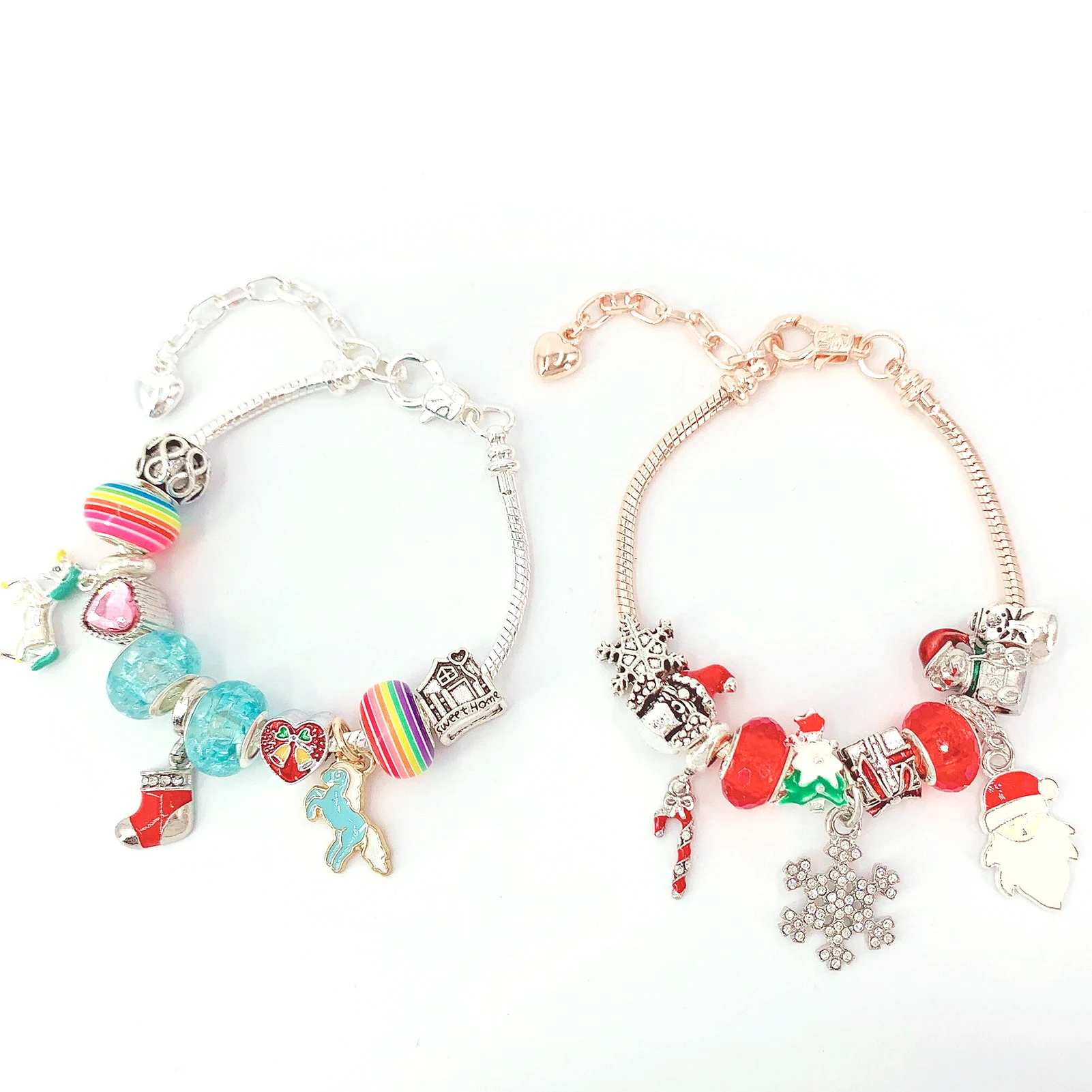 Advent Calendar Kids Christmas 24 Days Countdown Calendar Toys Christmas Charm DIY Bracelet Necklace Making Kit For Girls J