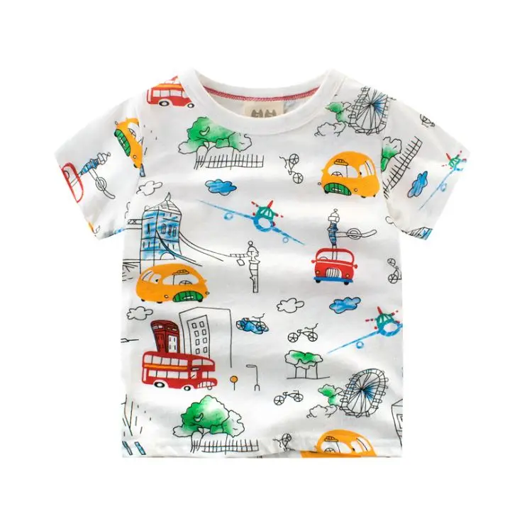 От 2 до 8 лет летняя футболка с рисунком динозавра для маленьких мальчиков; футболки для мальчиков младенцев; Одежда для девочек; хлопковые топы для малышей