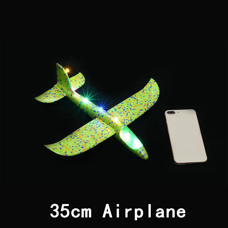 All Lamp Green Дети DIY модель самолета ручной бросок Летающий планер самолет пена наполнители самолет СВЕТОДИОДНЫЙ мигающий самолет игрушки для детей подарок - Цвет: All Lamp Green