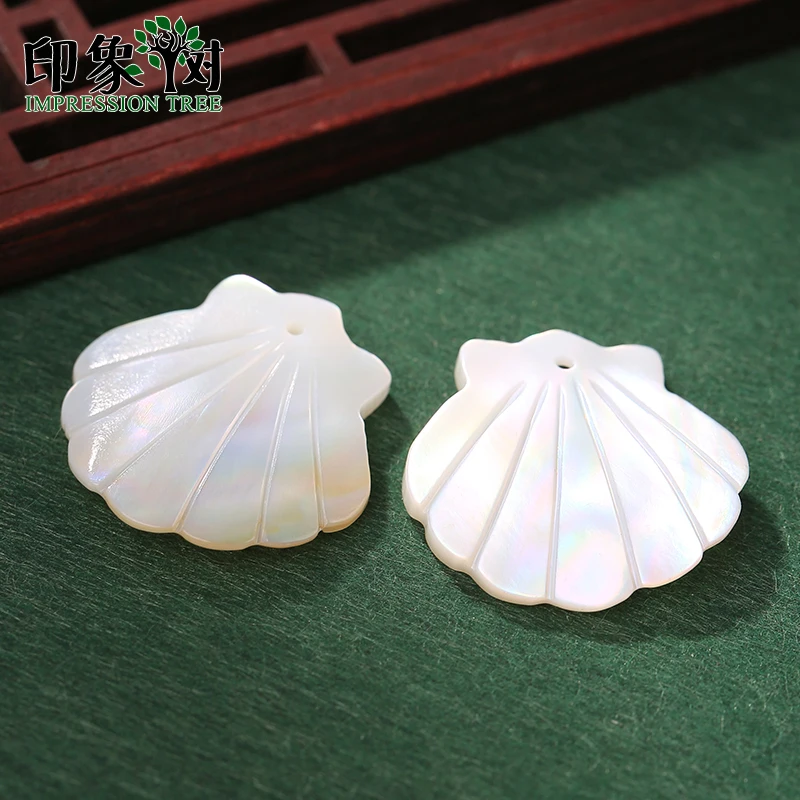 Натуральные бусины в форме морских ракушек 1 шт. чистый белый 22*22 мм 3D Гладкие