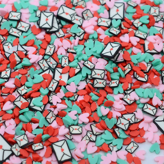 Bright Heart Fake Sprinkles Mix for Resin, Nail Art, Jewelry Making, F