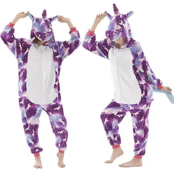 

Unicorn Series Onesie Full Polyester Pijamas De Animales Onesies Pajamas Purple New Winter Animal Dark Polyester,spandex