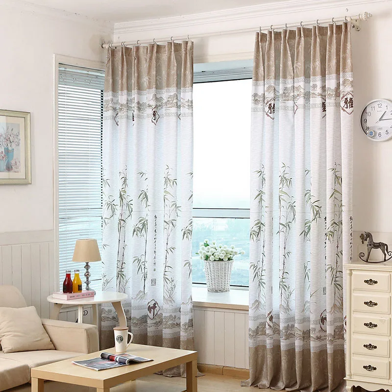 

Modern Simple Classical Bamboo Pattern Shade Curtains Bedroom Living Room Balcony Decorations Household Long Screen Curtains