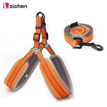 

Adjustable Nylon Reflective Dog Harness Leash Set Fashion Soft Breathable Mesh For Large Medium Dogs Harness Pets Accessories