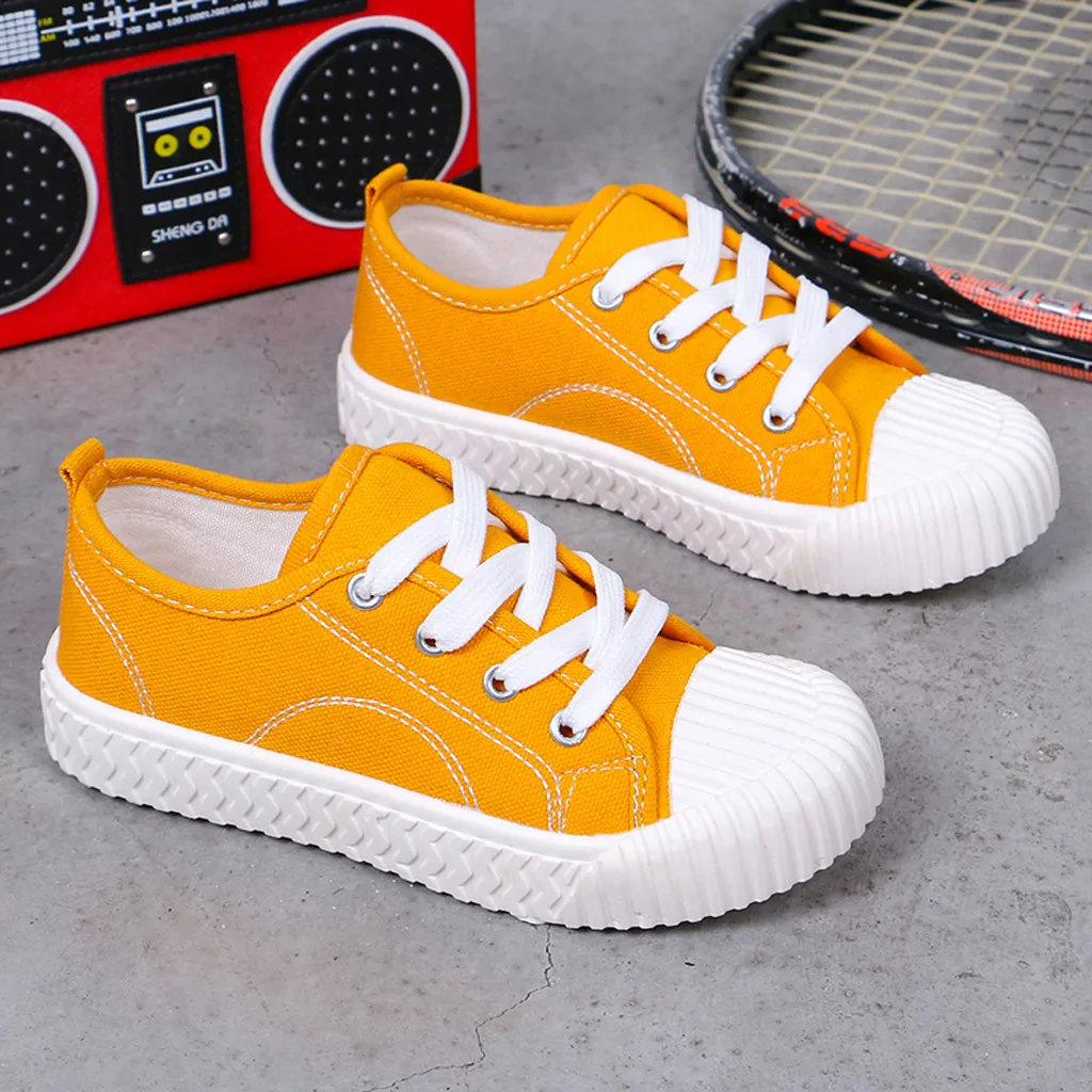 Toddler Infant kids shoes Boys Girls Baby Shoes Solid Flat Canvas Sneakers Footwear chaussures enfant fille детская обувь#B40