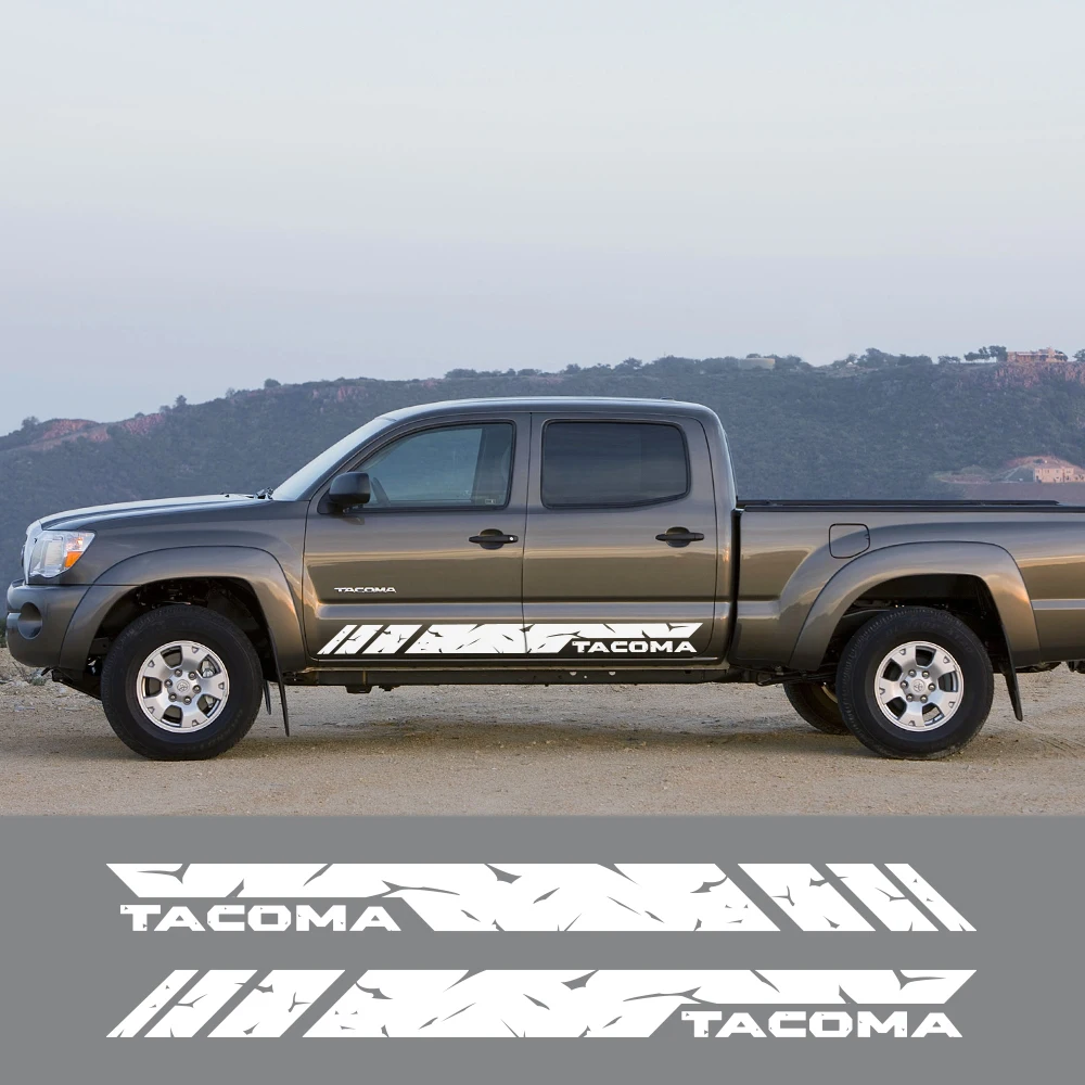 2PCS Car Door Side Skirt Stripe Stickers For Toyota Auto Both