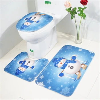 

Santa Claus Toilet Seat Mat Rug Christmas Cartoon Pattern Pad 3 Pcs/set Water Absorption Skid Proof Carpet Tapis De Toilette b